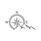 Dağ ve Pusula Stciker 17x17 Cm Gri