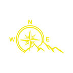 Dağ ve Pusula Stciker 17x17 Cm Sarı