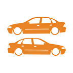Basık Opel Vectra Sticker 17x17 Cm Turuncu
