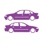 Basık Opel Vectra Sticker 17x17 Cm Mor