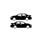 Basık Corolla Sticker 17x17 Cm Siyah