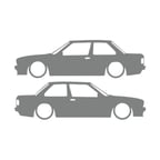Basık Bmw E30 Sticker 17x17 Cm Gri