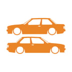 Basık Bmw E30 Sticker 17x17 Cm Turuncu