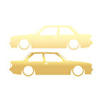 Basık Bmw E30 Sticker 17x17 Cm Gold