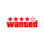Wanted Sticker 17x17 Cm Kırmızı