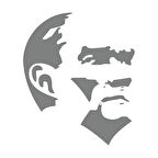 Mustafa Kemal Atatürk Silüet Sticker 17x17 Cm Gri