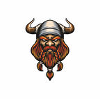 Kızgın Viking Sticker 10x10 cmRenkli Sticker