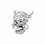 Mumya iskelet 5 Sticker 10x10 cmRenkli Sticker