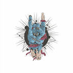 Rokcu Zombi Sticker 10x10 cmRenkli Sticker