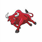 Kızgın Boğa 2 Sticker 10x10 cmRenkli Sticker