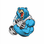 Kaslı Ayı Sticker 10x10 cmRenkli Sticker