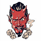 şeytan Sticker 10x10 cmRenkli Sticker