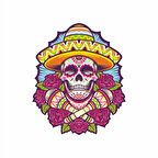 Kurukafa Sticker 4 10x10 cmRenkli Sticker