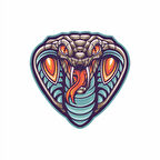 Yılan Sticker 2 10x10 cmRenkli Sticker