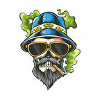 Tatilci Kurukafa Sticker 10x10 cmRenkli Sticker