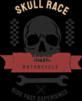 Skull Race Kurukafa Sticker 10x10 cmRenkli Sticker