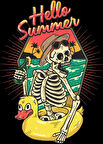 Hello Summer ?skelet Sticker 10x10 cmRenkli Sticker