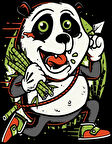 Bambu ve Panda Sticker 10x10 cmRenkli Sticker