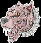 Kuduz Köpek Sticker 10x10 cmRenkli Sticker