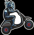 Motorcu ?skelet Sticker 10x10 cmRenkli Sticker