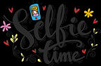 Selfie Time Sticker 10x10 cmRenkli Sticker