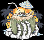 Tatil ve iskelet Eli Sticker 10x10 cmRenkli Sticker