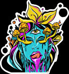 Tek Göz Sticker 10x10 cmRenkli Sticker