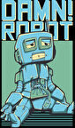 Bıkmış Robot Sticker 10x10 cmRenkli Sticker
