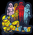 astronotlar sticker 10x10 cmRenkli Sticker