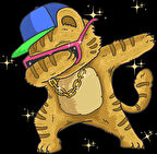 Kedi Sticker 10x10 cmRenkli Sticker