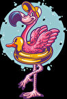 flamingo sticker 10x10 cmRenkli Sticker