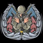 Amerikalı 10x10 cm Renkli Sticker