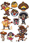 Mexican Sticker Set -1 10 Parça Telefon, Tablet, Defter, Laptop Sticker