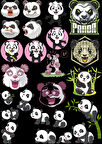 Panda Sticker Set -1 22 Parça Telefon, Tablet, Defter, Laptop Sticker