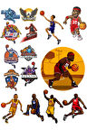 Basketbol Sticker Set-1 15 Parça Telefon, Tablet, Defter, Laptop Sticker