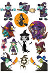 Cadı Sticker Set-1 13 Parça Telefon, Tablet, Defter, Laptop Sticker
