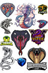 Yılan Sticker Set-1 11 Parça Telefon, Tablet, Defter, Laptop Sticker