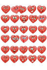 Kalp Emoji Sticker Set 30 Parça Telefon, Tablet, Defter, Laptop Sticker
