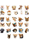Sevimli Köpekler Sticker Set-1 19 Parça Telefon, Tablet, Defter, Laptop Sticker