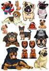 Köpek Sticker Set-5 13 Parça Telefon, Tablet, Defter, Laptop Sticker