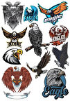 Kartal Eagle Sticker Set 11 Parça Telefon, Tablet, Defter, Laptop Sticker