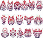 Motorsiklet Motorları Alevli Sticker Set 17 Parça Telefon, Tablet, Defter, Laptop Sticker