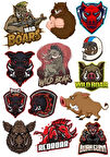 Kızgın Domuz Sticker Set-1 13 Parça Telefon, Tablet, Defter, Laptop Sticker
