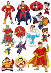 Süper Kahramanlar Sticker Set 14 Parça Telefon, Tablet, Defter, Laptop Sticker