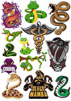 Yılan Cobra Sticker-1 15 Parça Telefon, Tablet, Defter, Laptop Sticker
