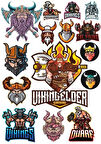 Vikingler Sticker Set-1 17 Parça Telefon, Tablet, Defter, Laptop Sticker