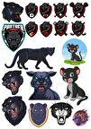 Panter Sticker Set -3 17 Parça Telefon, Tablet, Defter, Laptop Sticker