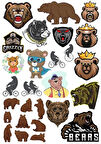 Ayı Sticker Set-10 15 Parça Telefon, Tablet, Defter, Laptop Sticker