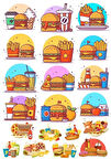 Yemekler Sticker Set 20 Parça Telefon, Tablet, Defter, Laptop Sticker