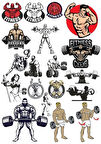 Fitnes GYM Halter Sticker Set 13 Parça Telefon, Tablet, Defter, Laptop Sticker